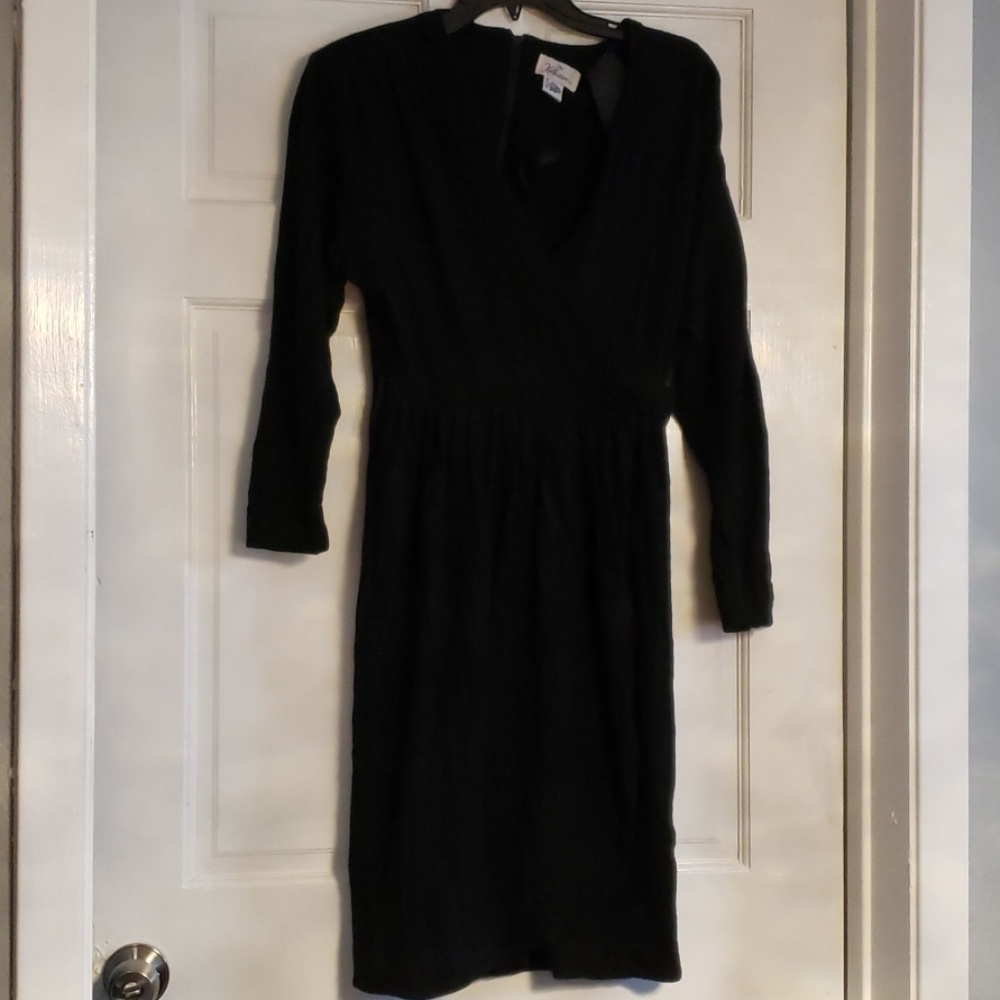 Vintage pure wool black dress